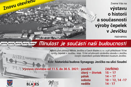 Výstava k dvojitému výročí výroby čepelek v Jevíčku opět otevřena